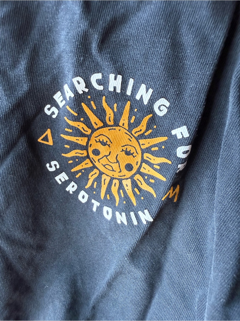 Octopied Mind Black Long-Sleeve Cropped Graphic Tee with Yellow Sun - Picture 2 of 5